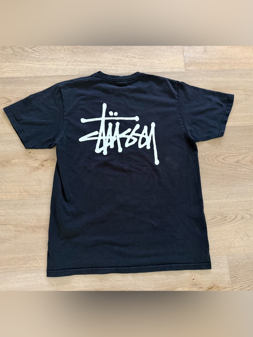 Stussy Vintage Stock Logo Graphic T Shirt Mens M Black Streetwear